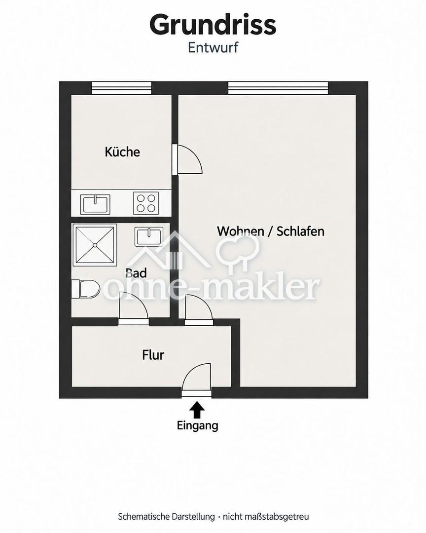 Helle 1-Zimmerwohnung im Grünen Rissen - Photo 5