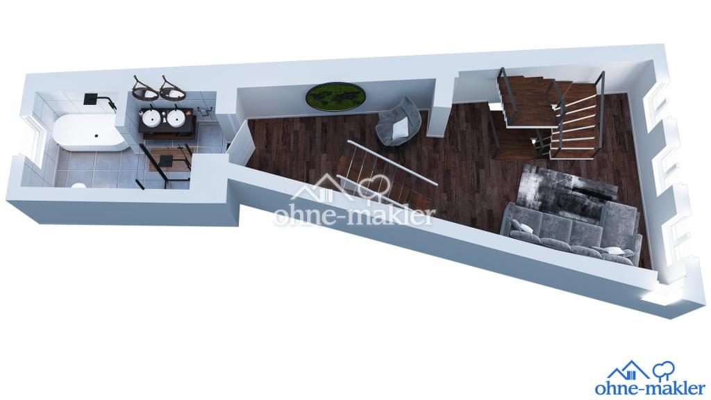 Loft-Stadthaus in der Altstadt: 125m² auf 4 Ebenen, 2 Bäder, Einbauküche, Arbeitszimmer, Klimaanlage - Foto 1