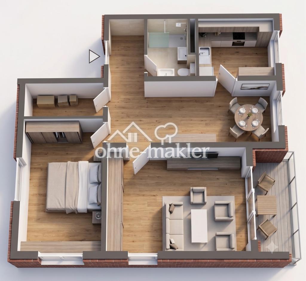 kernsarnierte 2,5-Zimmerwohnung mit Skyline-Blick und Top-Anbindung - Photo 4