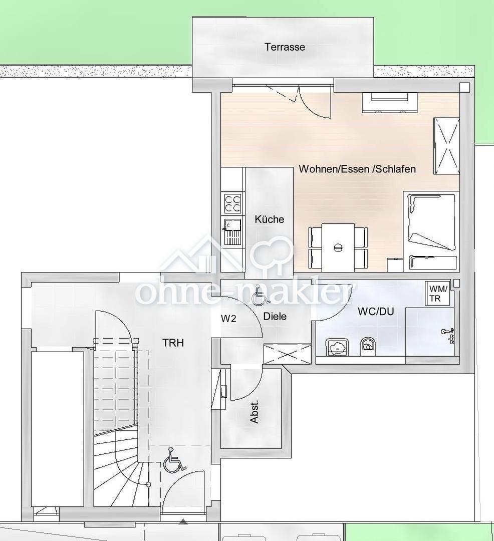 Kompakte 1-Zimmer-Wohnung mit Terrasse W2 - Photo 2