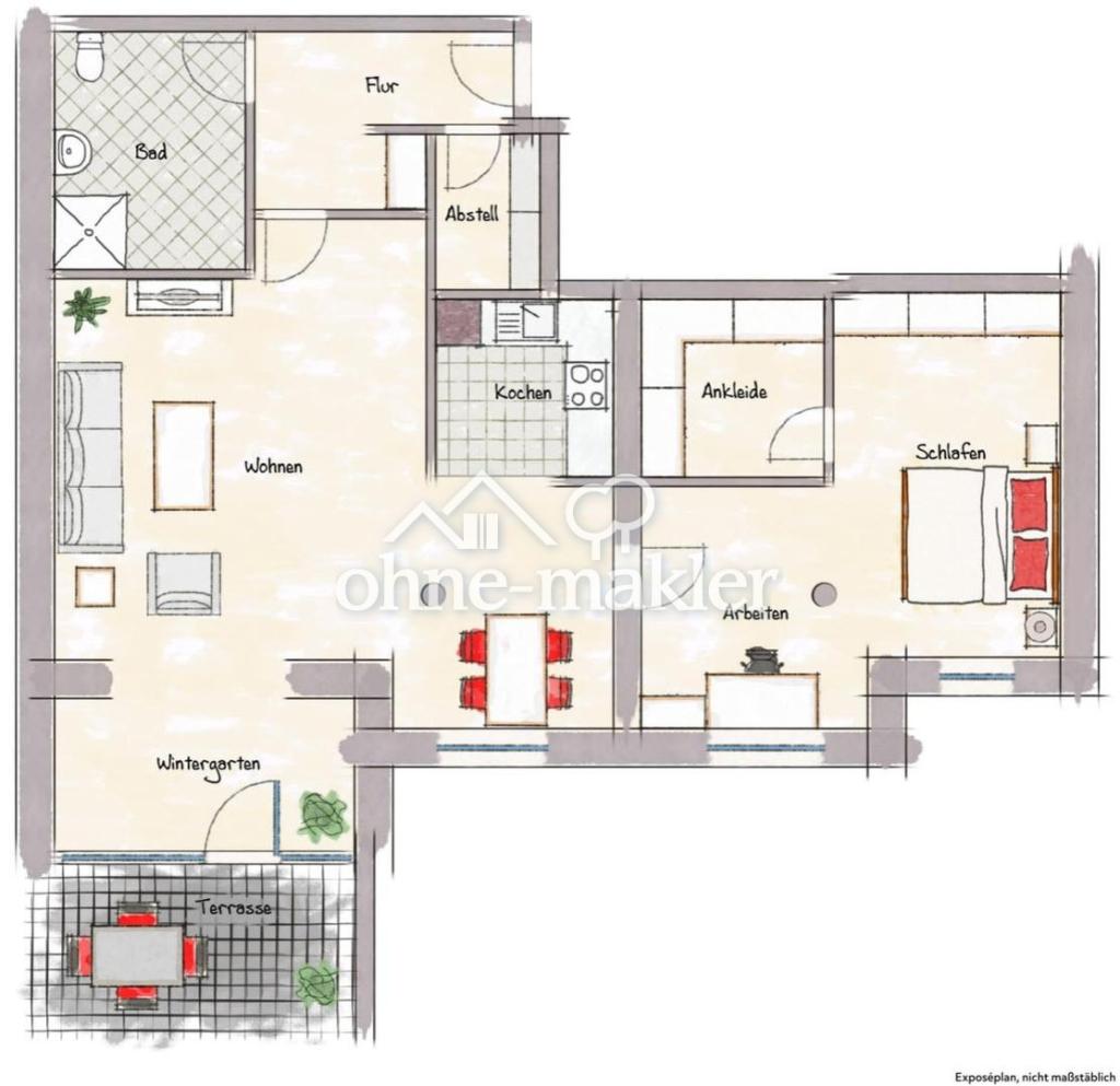 2-Zim.-Wohnung mit Wintergarten, Terrasse & neuer Einbauküche (Erstbezug nach Teilsanierung) - Photo 5
