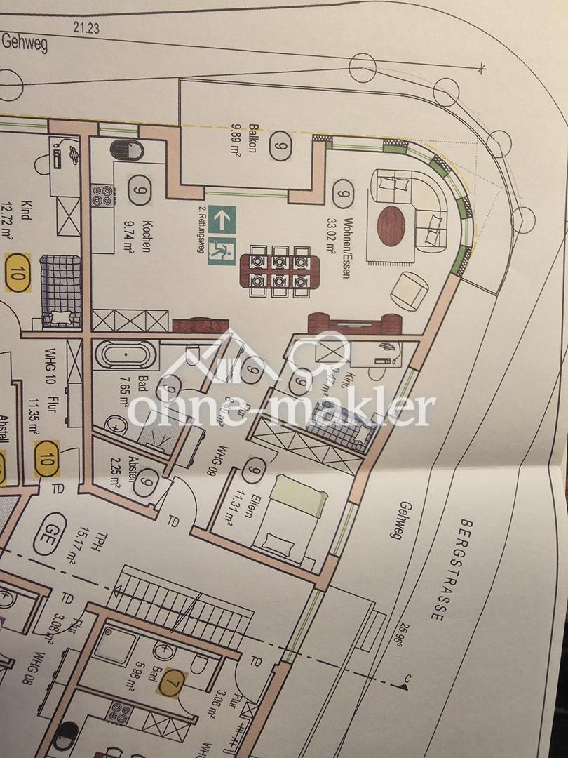 3,5 ZW OG Neubau KFW 55 93 qm mit neuwertiger EBK großer Balkon - Foto 2