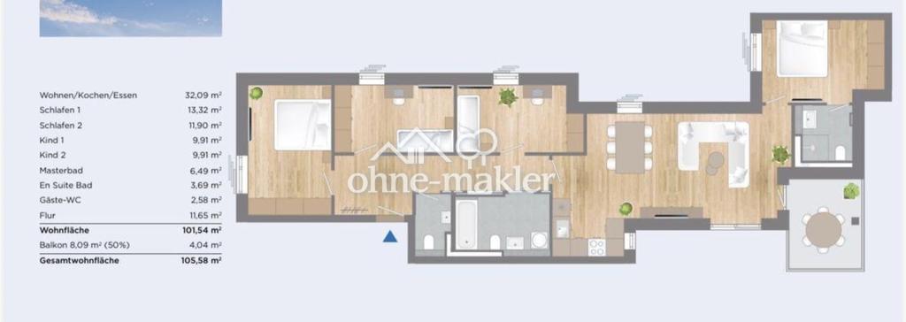 Erstbezug! Möbliert! 5 Zimmer 2 Bäder + Gäste WC + Garage +Kellerraum !Straßenbahn nähe - Photo 4