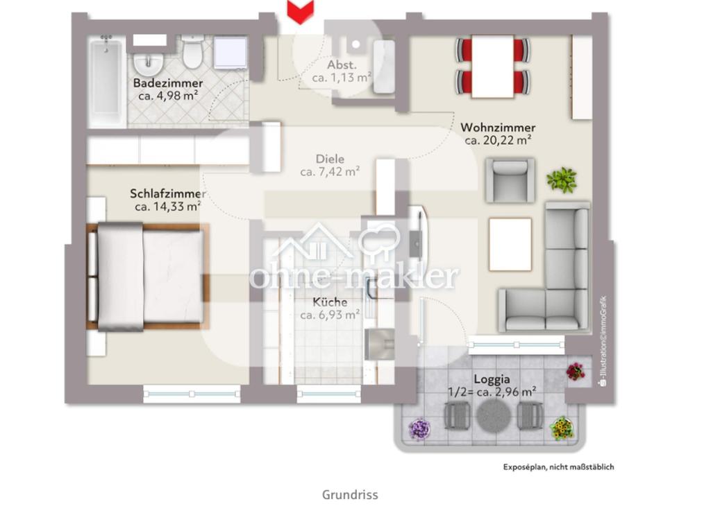 2-Zimmer-Wohnung mit Balkon und Garagenstellplatz in Martinsried - Photo 5