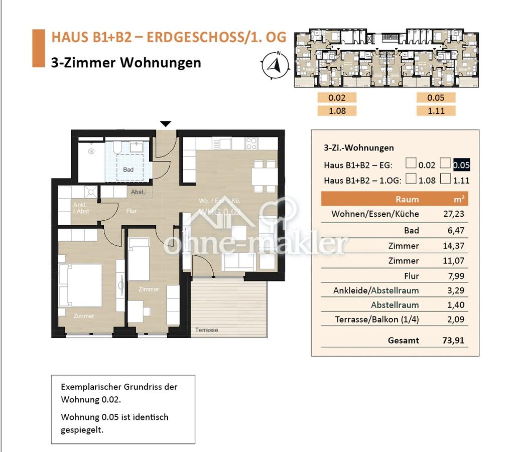 2-Zimmer-Neubau mit Westterrasse in Bennigsen – ca. 73 m² – Wohngenossenschaft Zur Schille eG - Foto 1