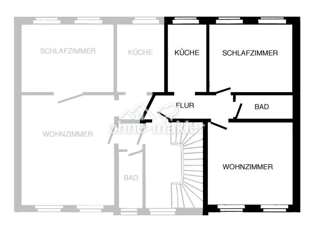 der Grundriss zur Wohnung