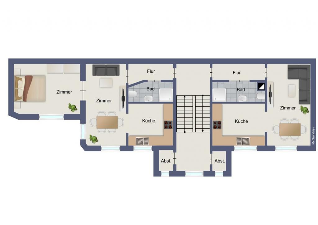 Seitenhaus 1. u. 2. OG