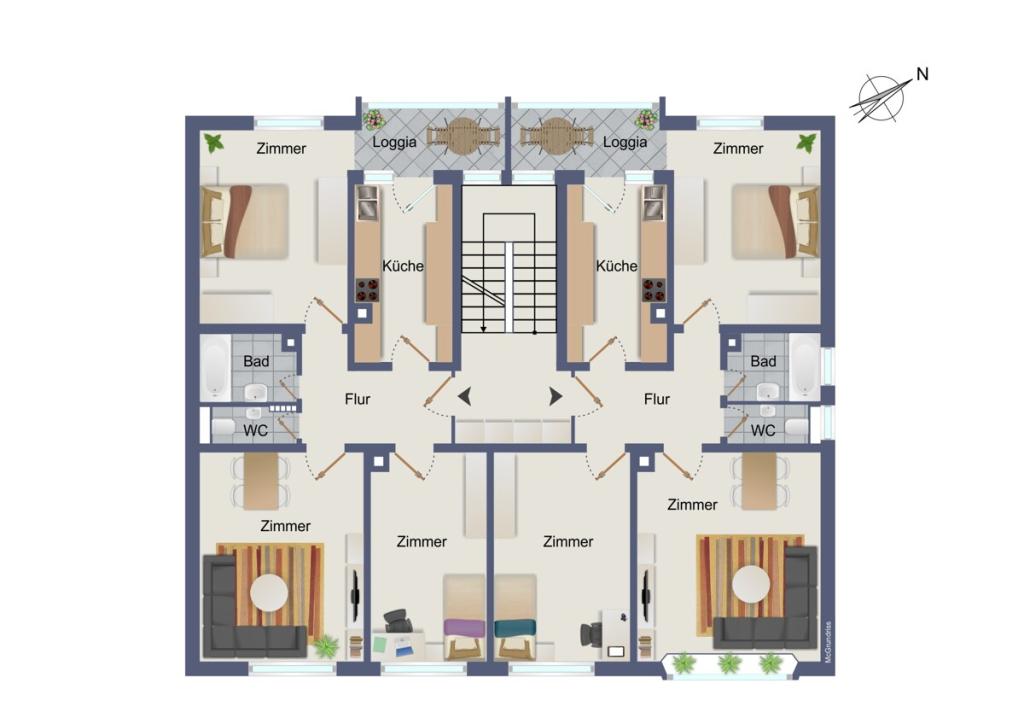 Grundrisse 1.; 2.; und 3. OG