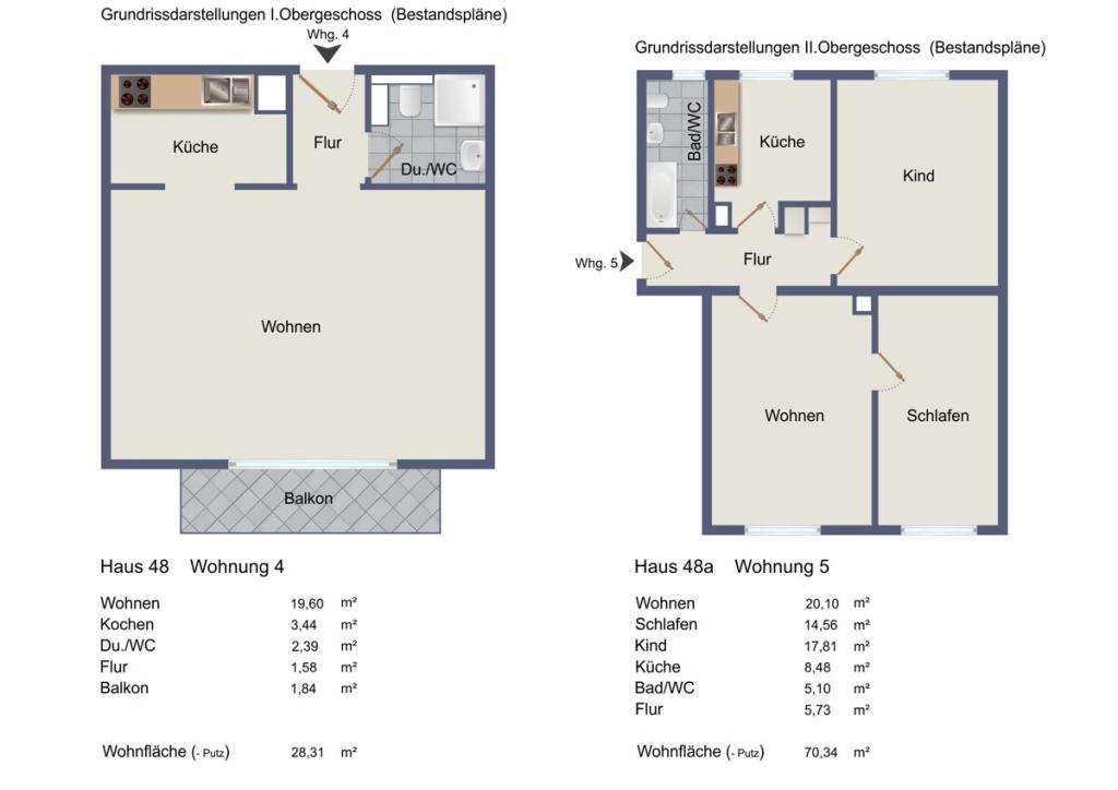 Bestandspläne I. OG.