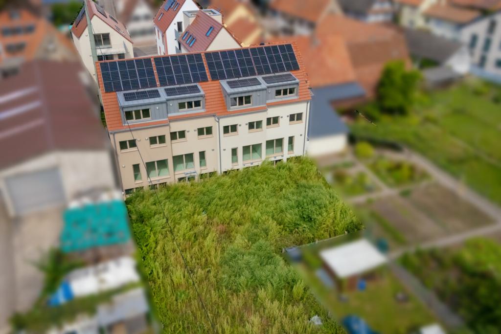 Reihenhäuser Gartenansicht 