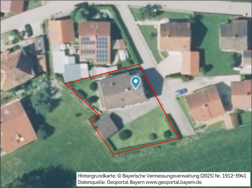 Luftbild mit Grenzen