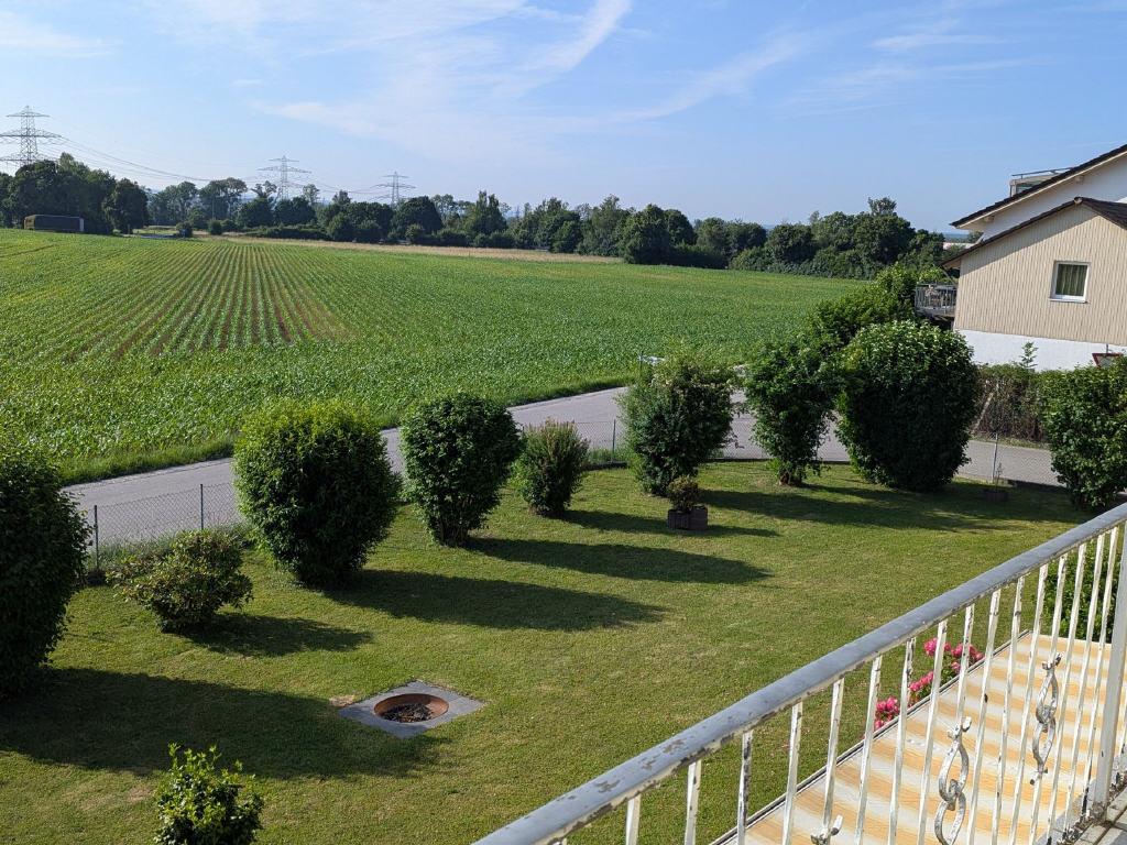 Blick vom Balkon nach Süden mit Garten