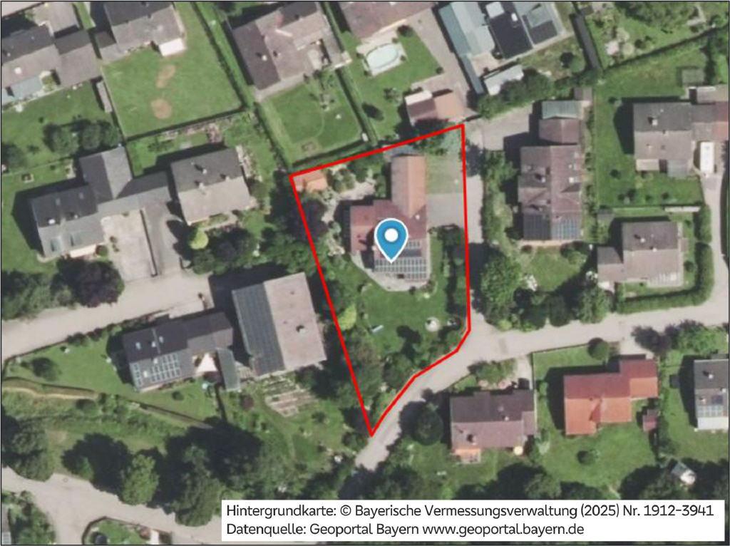Luftbild mit Grenzen
