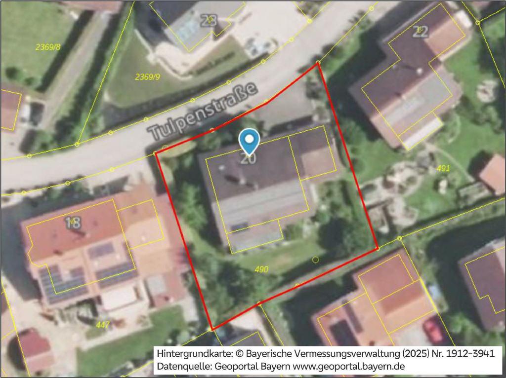 Luftbild mit Grenzen
