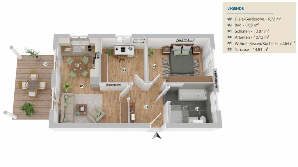 Grundriss Whg. 1 Erdgeschoss