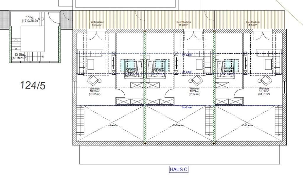 Grundriss DG Wohnung 26, 27, 28