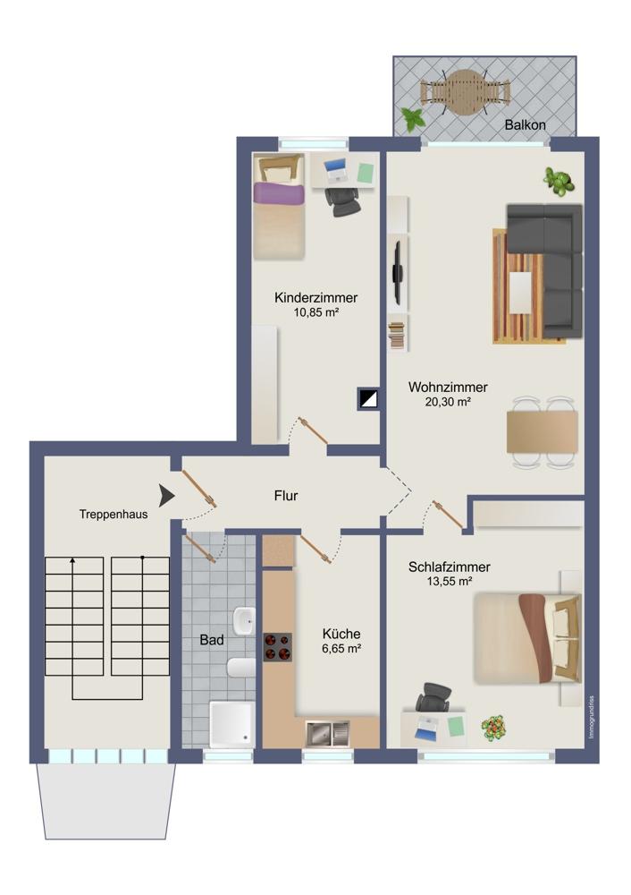 Grundriss Wohnung rechts