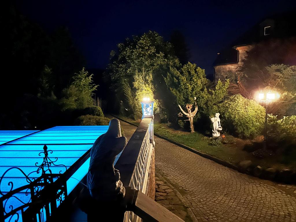 Einfahrt bei Nacht