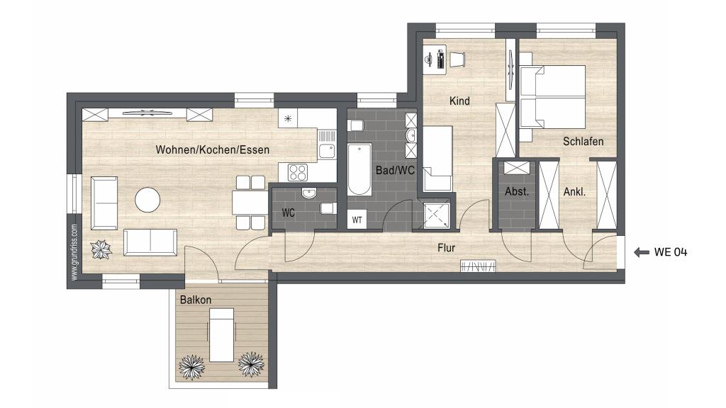Erstbezug! Moderne 3-Zimmer Wohnung mit Garagenstellplatz - Foto 5