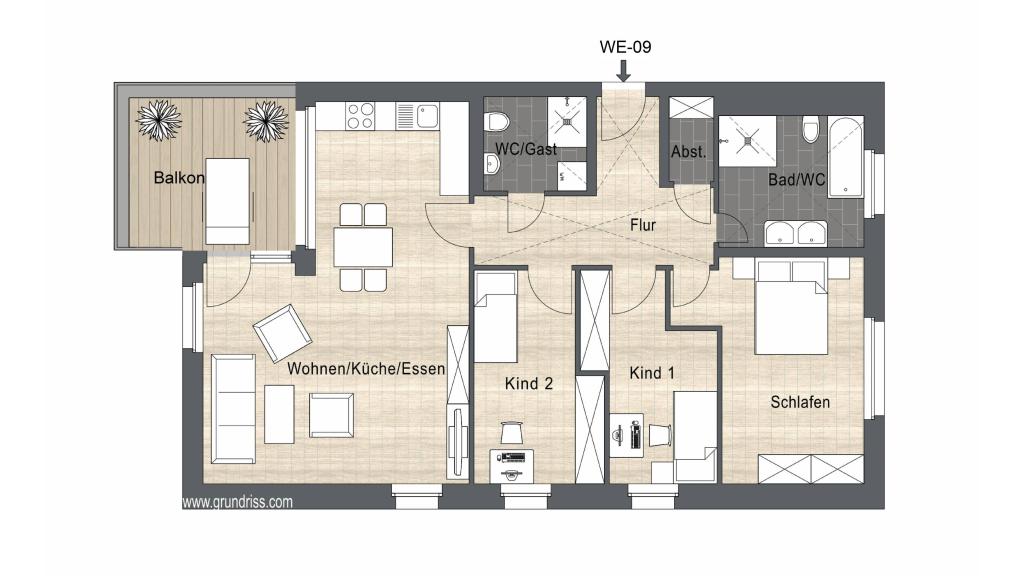 Erstbezug! Moderne 4-Zimmer Wohnung mit Balkon und Garage! - Foto 5