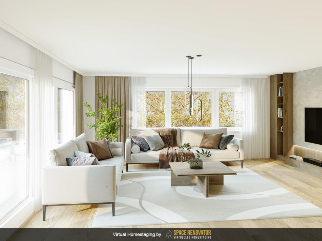 Wohnzimmer KI gestaged