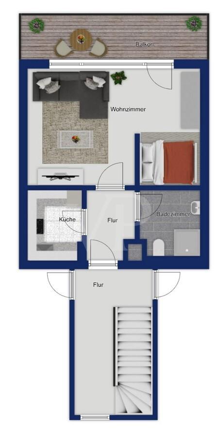VON POLL | Helle 1-Zimmer-Wohnung mit Balkon zur Miete - Photo 3