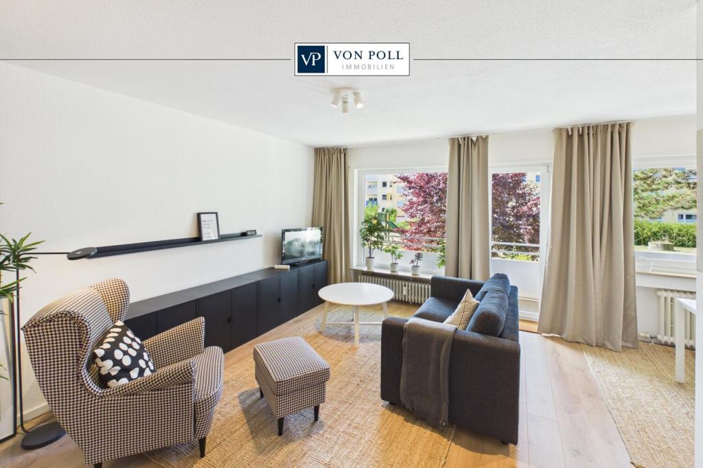 Gemütliche, vollmöblierte Wohnung mit sonnigem Balkon und Gartenblick - Photo 1