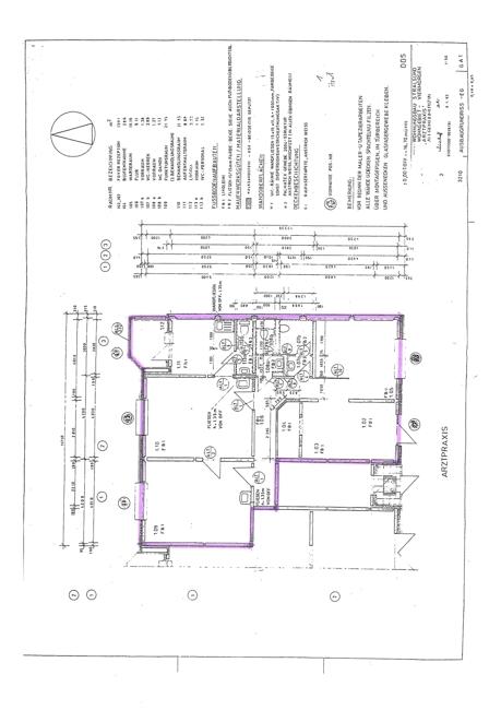 Grundriss mit farbiger Markierung