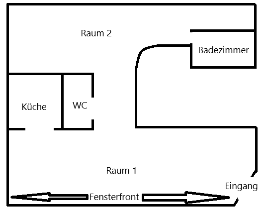 Grundriss (nicht maßstabsgetreu)