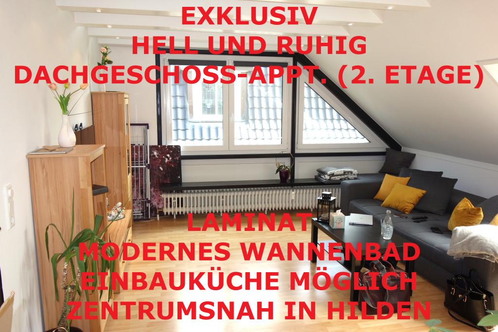EXKLUSIV RUHIG DACHGESCHOSSAPPT.=2. OG SEP. KÜCHE EINBAUKÜ. MÖGL. MODERNES WANNENBAD LAMINAT HILDEN - Photo 3