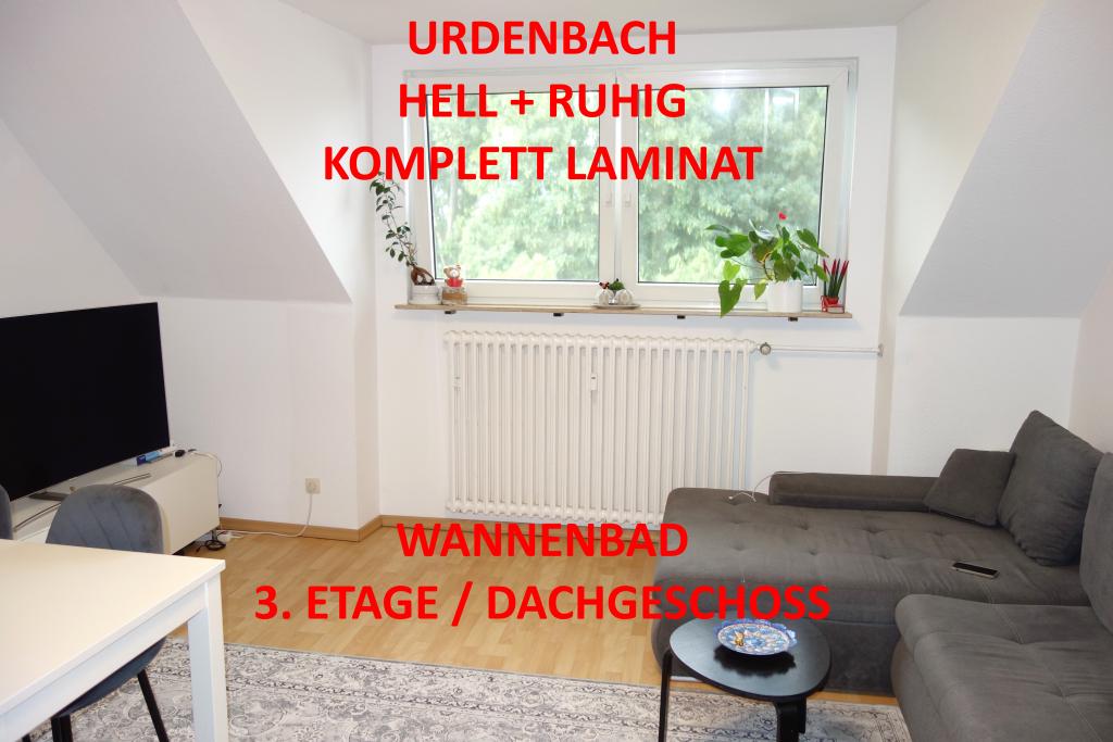 KOMFORT WOHNUNG IN URDENBACH HELL UND RUHIG KOMPLETT LAMINAT WANNENBAD 2 ZIMMER / 3. ETAGE (DG) - Photo 2