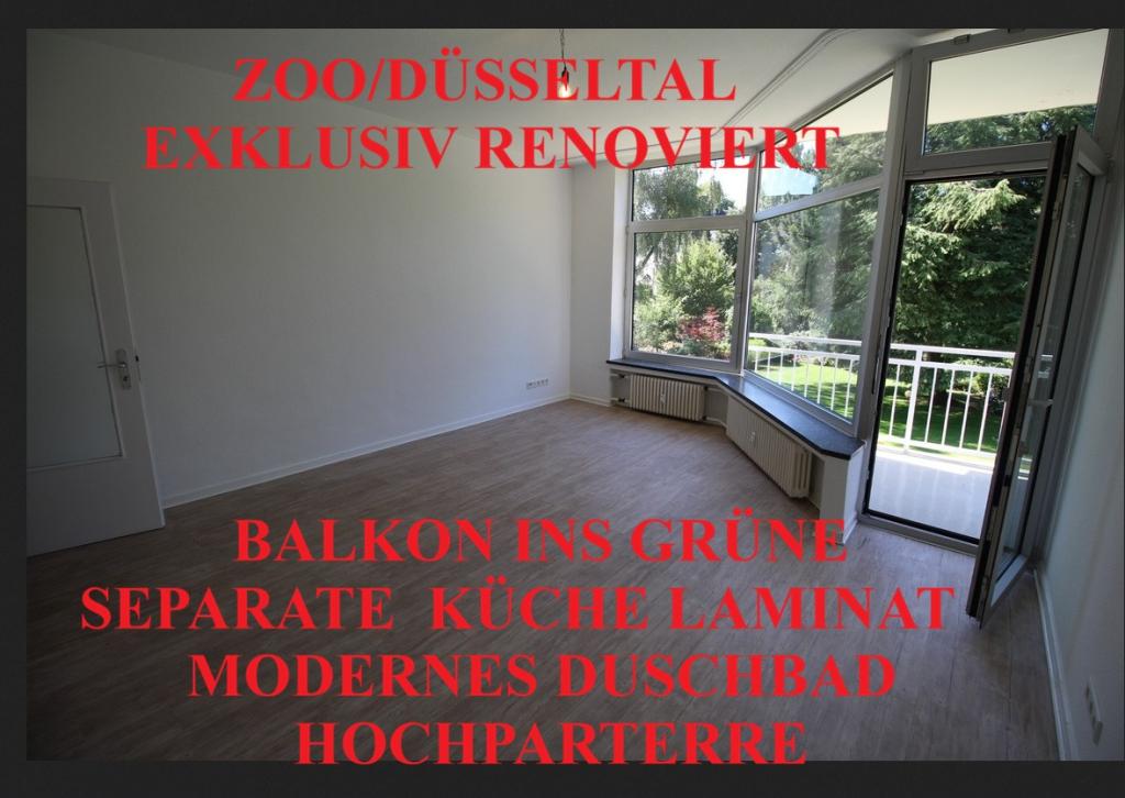 ZOO/DÜSSELTAL EXKLUSIV RENOVIERT BALKON INS GRÜNE SEP. KÜCHE LAMINAT MODERNES DUSCHBAD HOCHPARTERRE - Foto 2