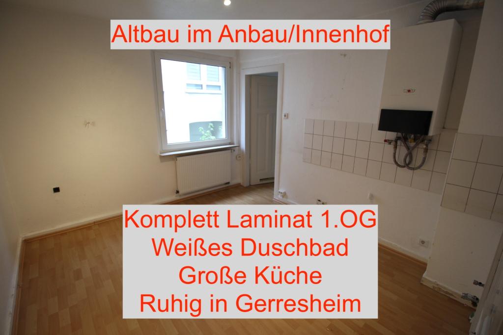EXKLUSIV ALTBAU IM ANBAU/INNENHOF KOMPLETT LAMINAT 1.OG WEIßES DUSCHBAD GROßE KÜCHE RUHIG GERRESHEIM - Foto 3