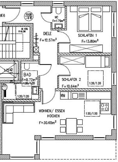 Grundriss WHG 6 bemaßt