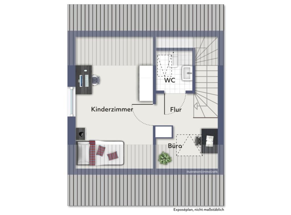 Grundriss DG beispielmöbliert