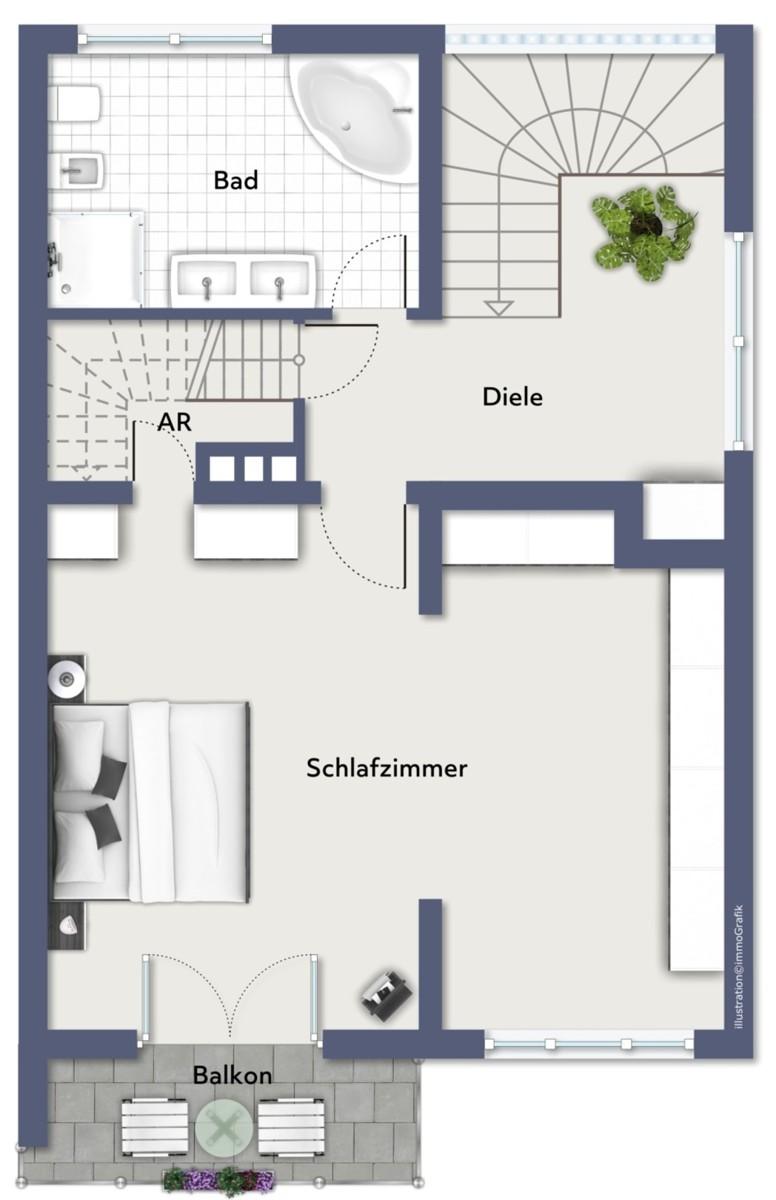 Grundriss beispielmöbliert OG