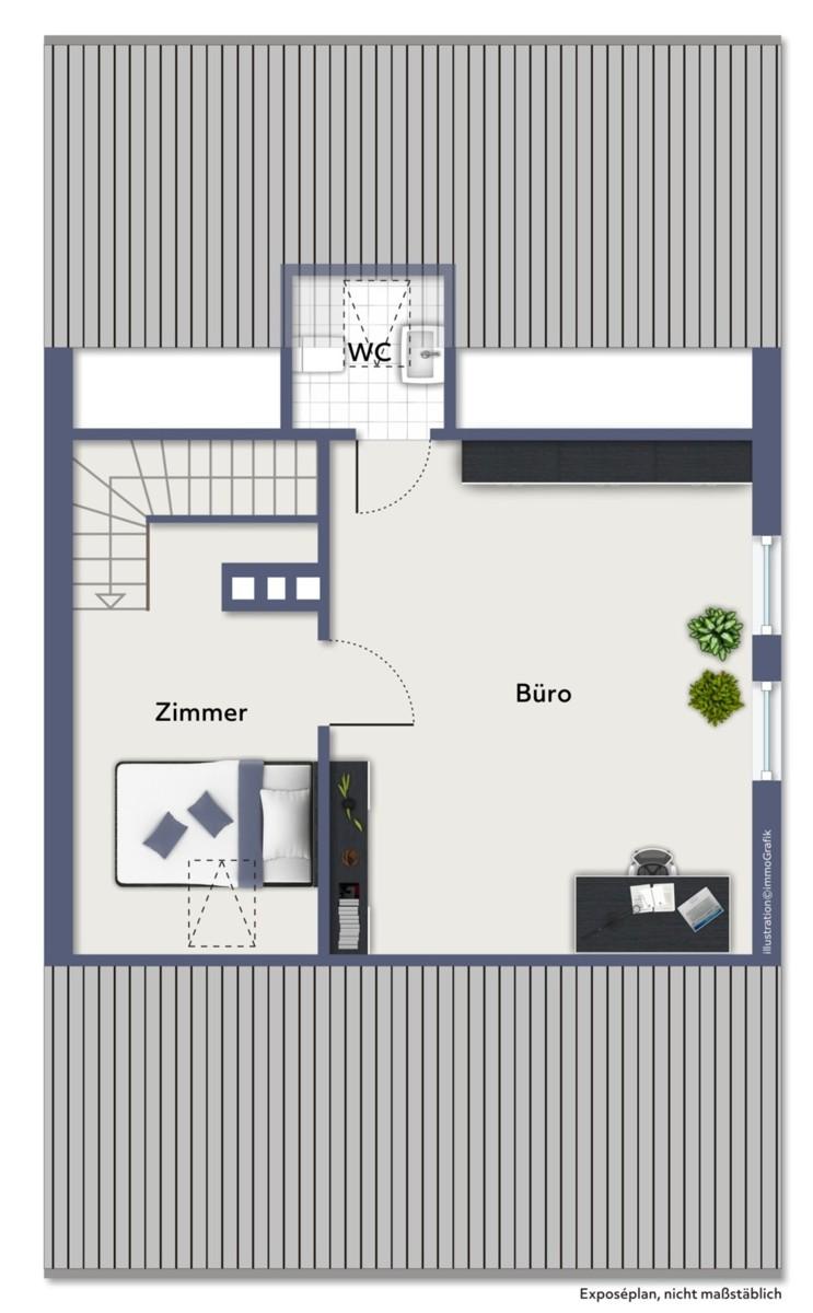 Grundriss beispielmöbliert DG
