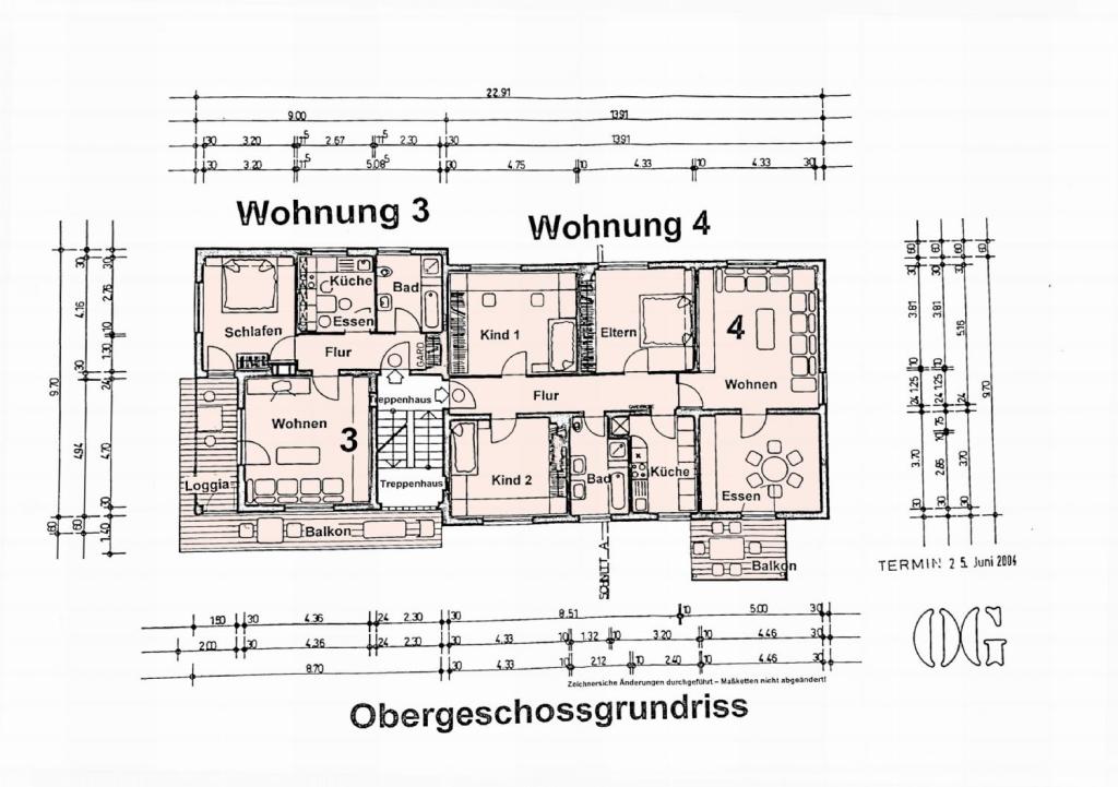 Grundriss Obergeschoss W 3+4