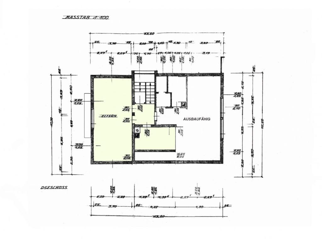 Grundriss Dachgeschoss, ausbaufähig