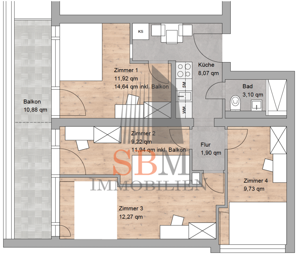 Zwei Zimmer in entspannter 4er-WG in Forstenried – inklusive privatem Balkon! - Photo 1