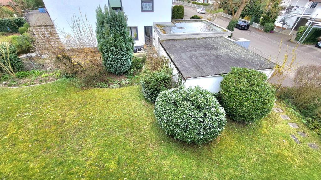 Blick Garten und zur Garage