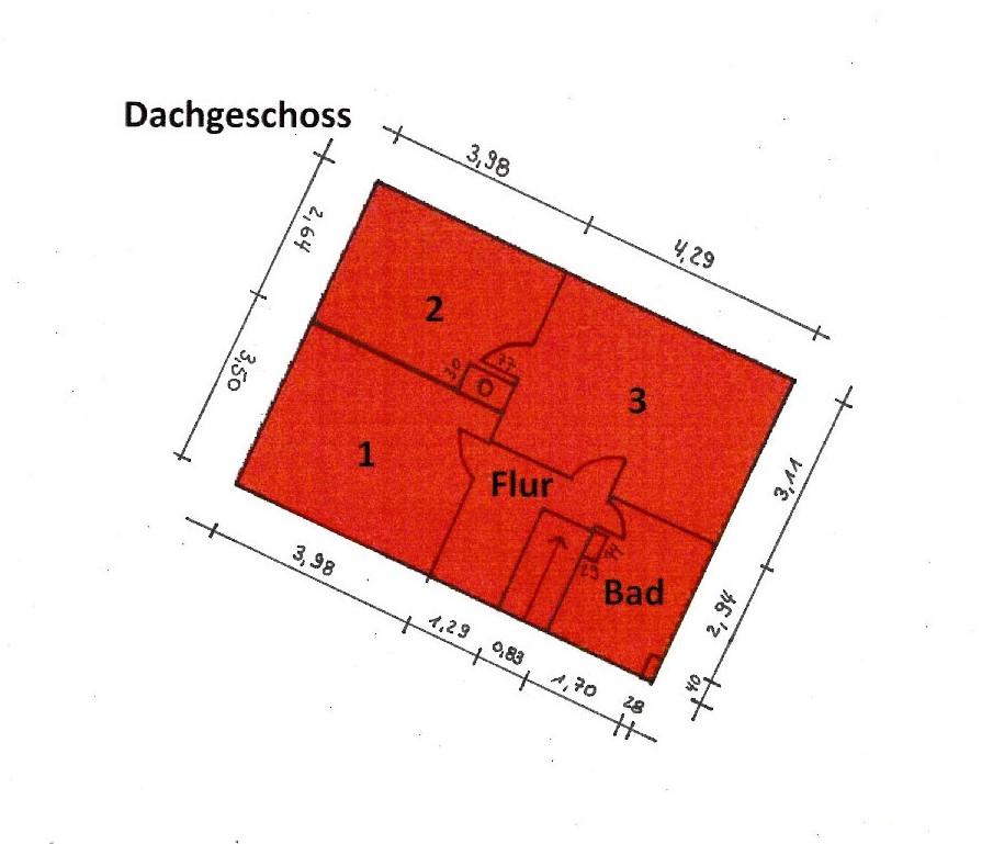 Skizze Aufmaß Dachgeschoss