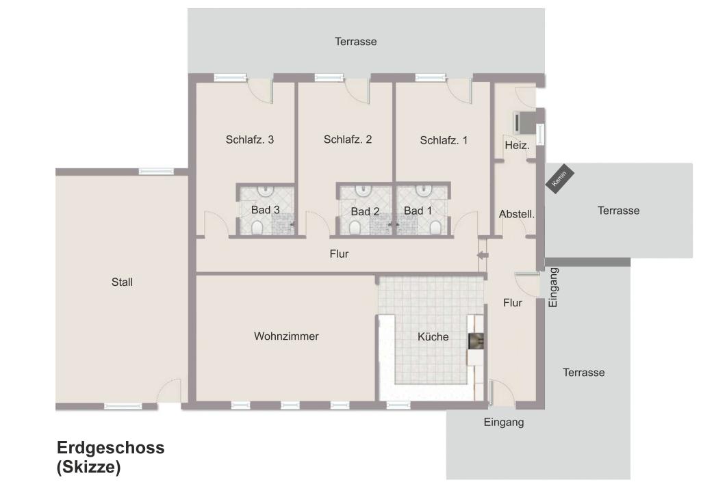 Zeichnung (Skizze) Wohnhaus