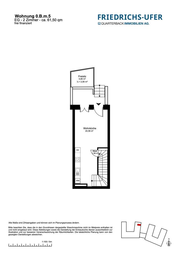 Grundriss Maisonette 0.B.m.5-1