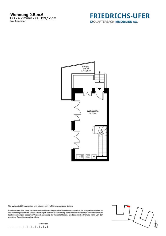 Grundriss Maisonette 0.B.m.6-1
