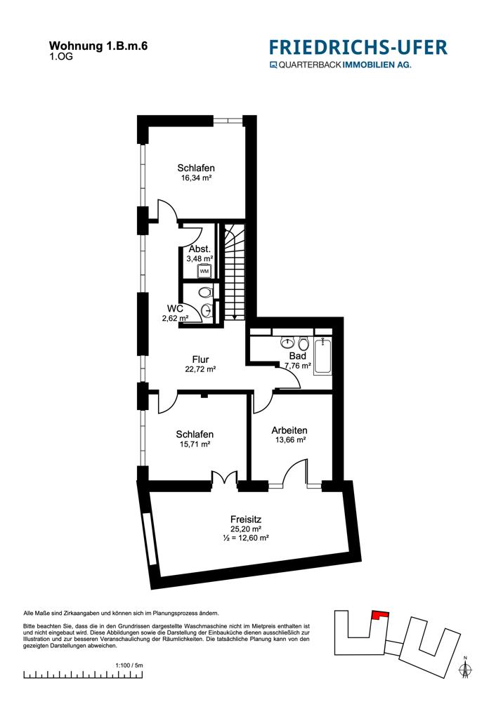 Grundriss Maisonette 0.B.m.6-2