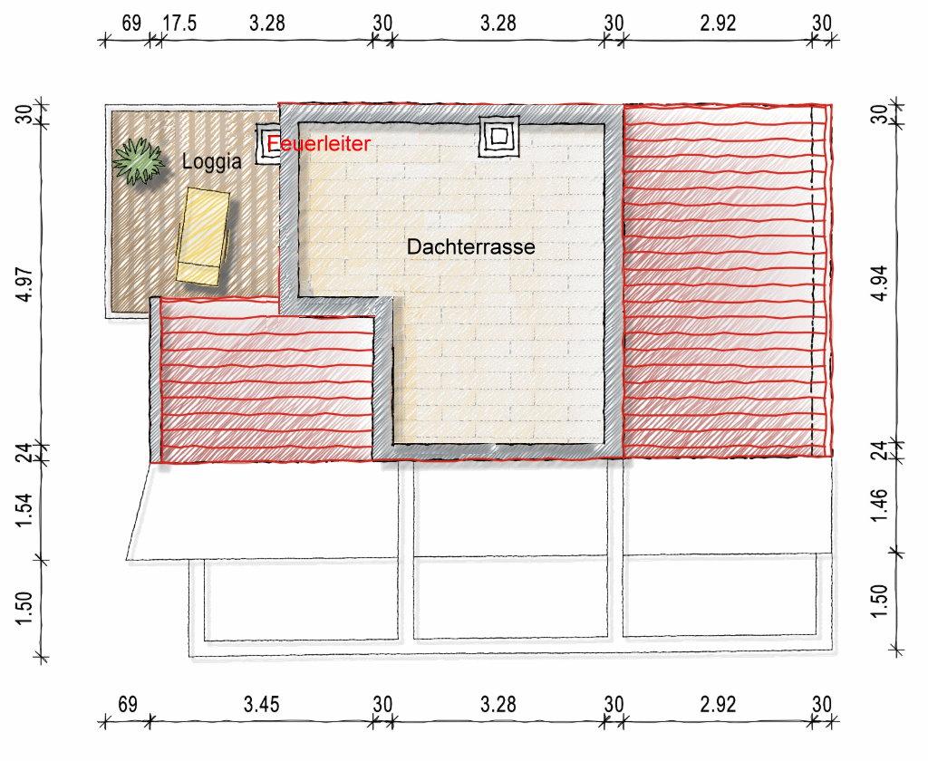 Grundriss Dachterrasse