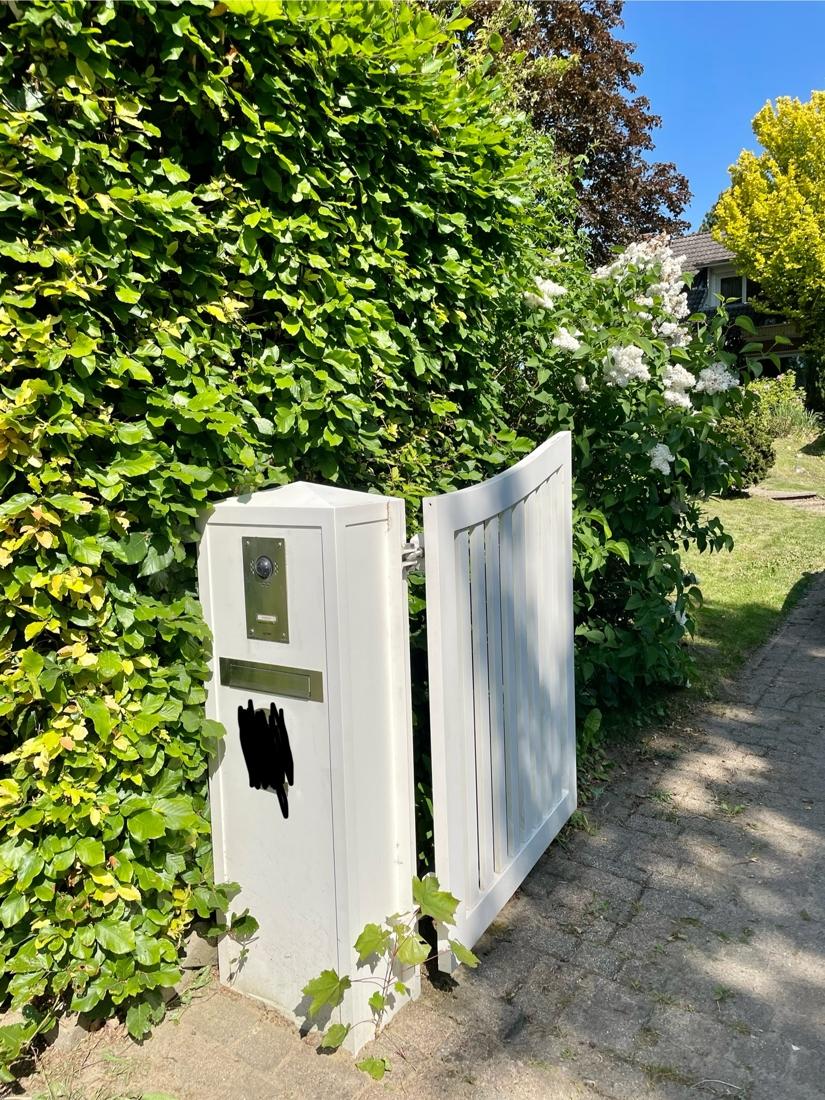 Elektrisches Auffahrtstor mit Drehtorantrieb und Kamera 