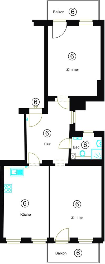 Grundriss WE 6
