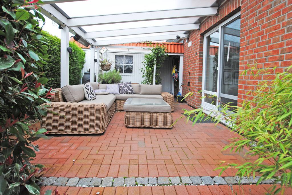 Die überdachte Terrasse